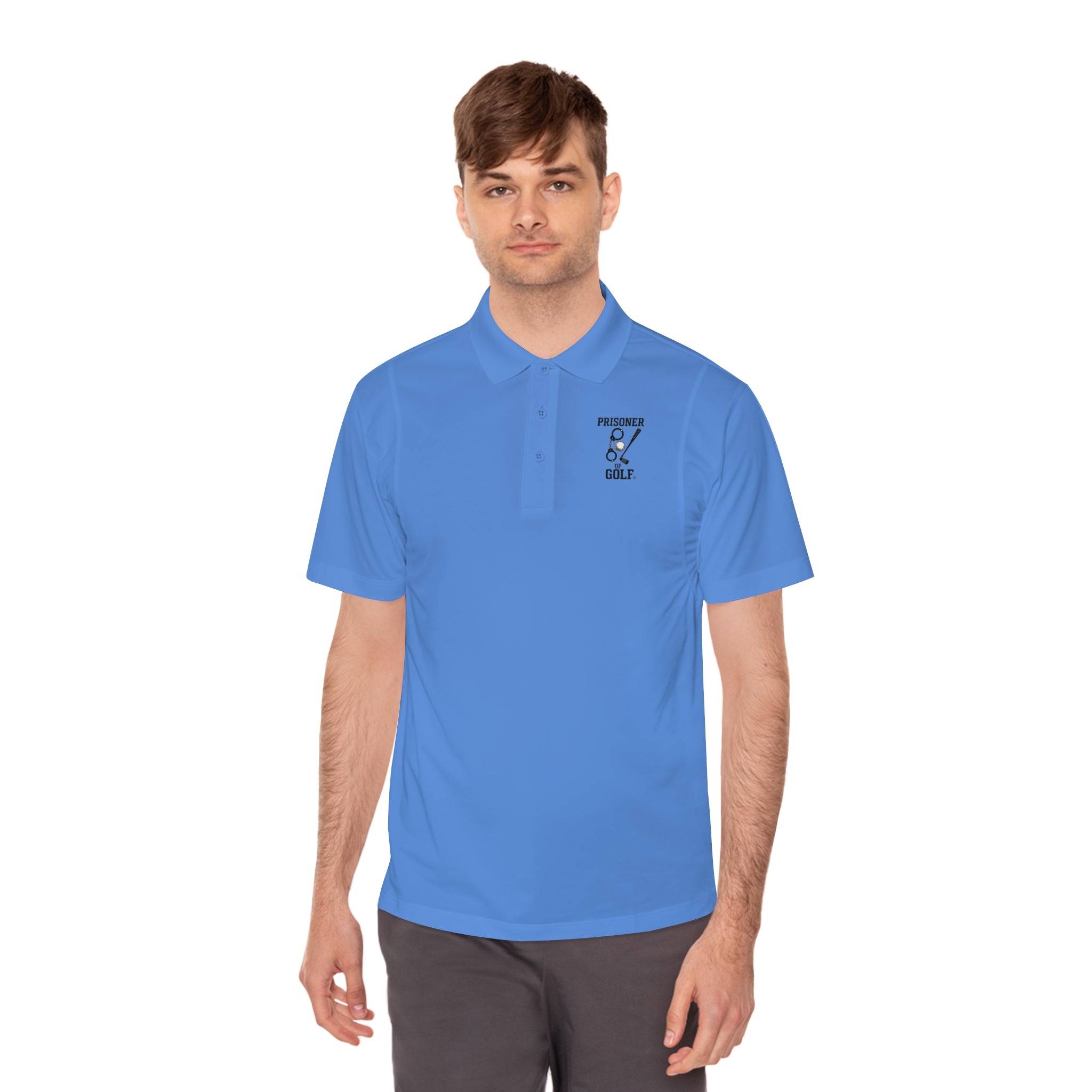 ⛳👟 The Foot Wedge – Prisoner of Golf® Performance Polo Shirt (Front & Back Design)