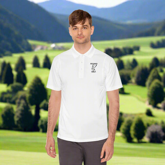 ⛳👟 The Foot Wedge – Prisoner of Golf® Performance Polo Shirt (Front & Back Design)