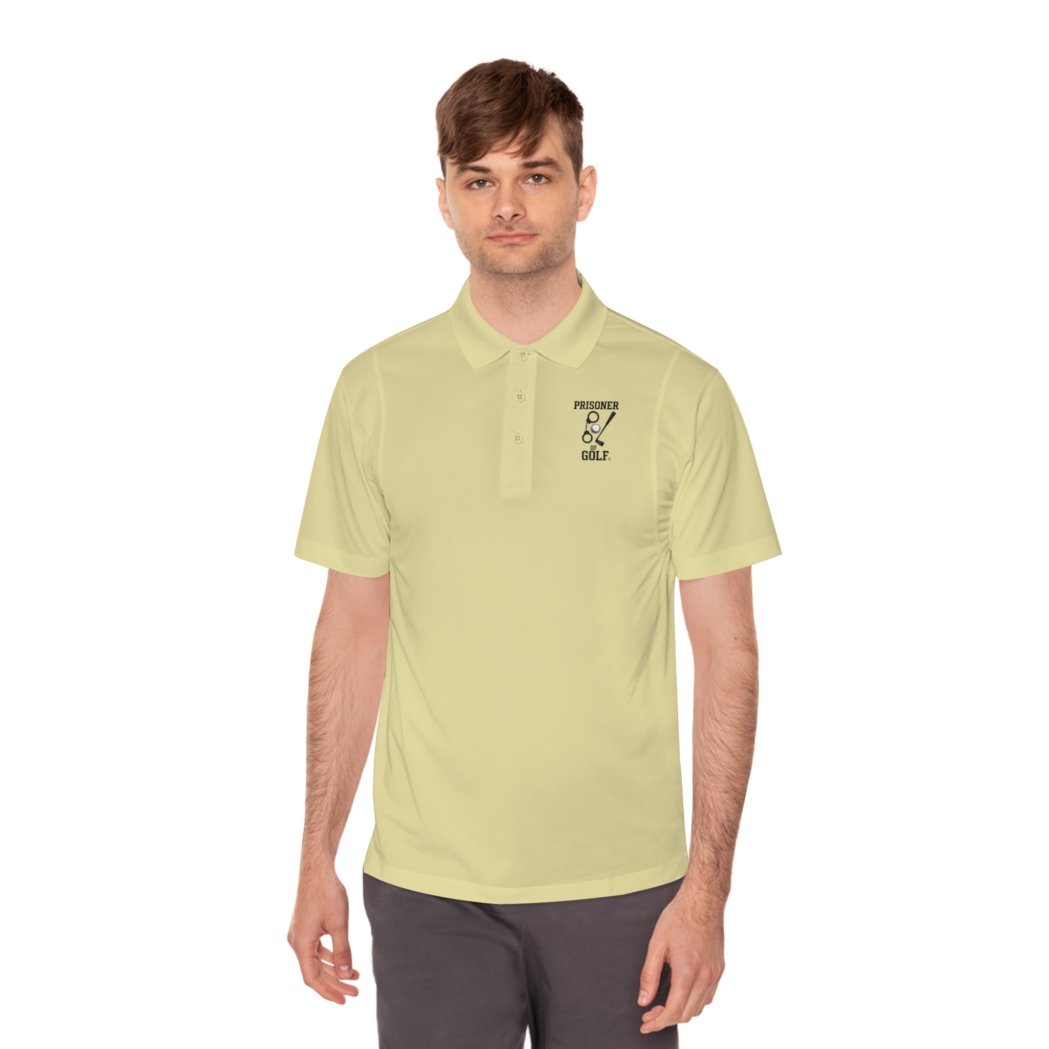 ⛳👟 The Foot Wedge – Prisoner of Golf® Performance Polo Shirt (Front & Back Design)