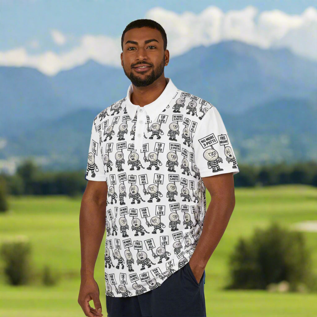 Playful Graphic Polo Shirt for Trendsetters, Unique Unisex Casual Wear, Fun Gift for Art Lovers, Perfect for Daily Wear, Cotton Blend Design