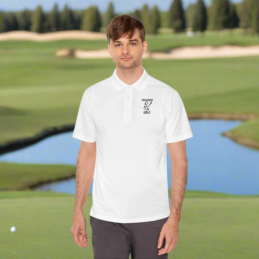 ⛳ 18 Holes to Life – Prisoner of Golf® Performance Polo Shirt (Front & Back Design)