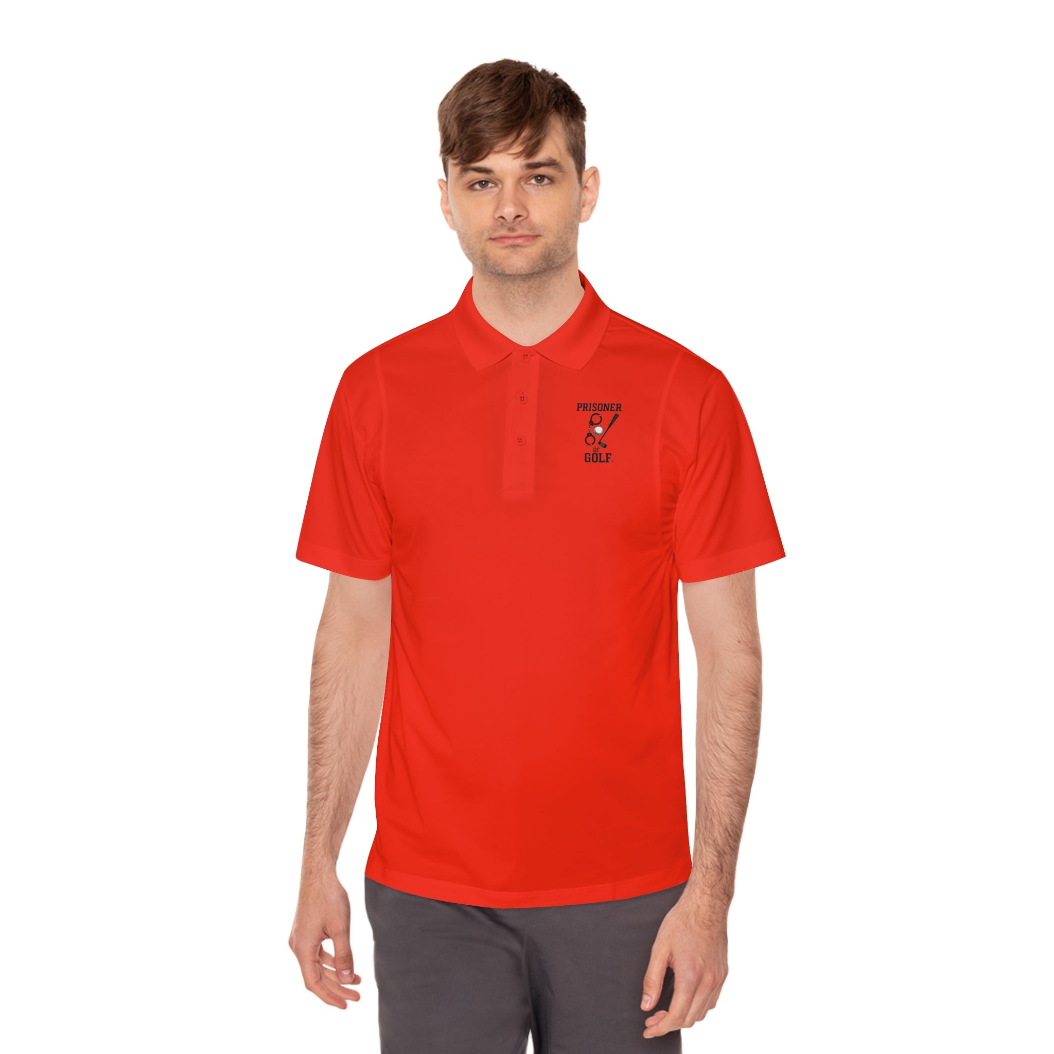 ⛳ 🕊️ Birdie to Freedom – Prisoner of Golf® Performance Polo Shirt (Front & Back Design)