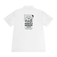 ⛳ 🚫 Parole Denied – Prisoner of Golf® Performance Polo Shirt (Front & Back Design)