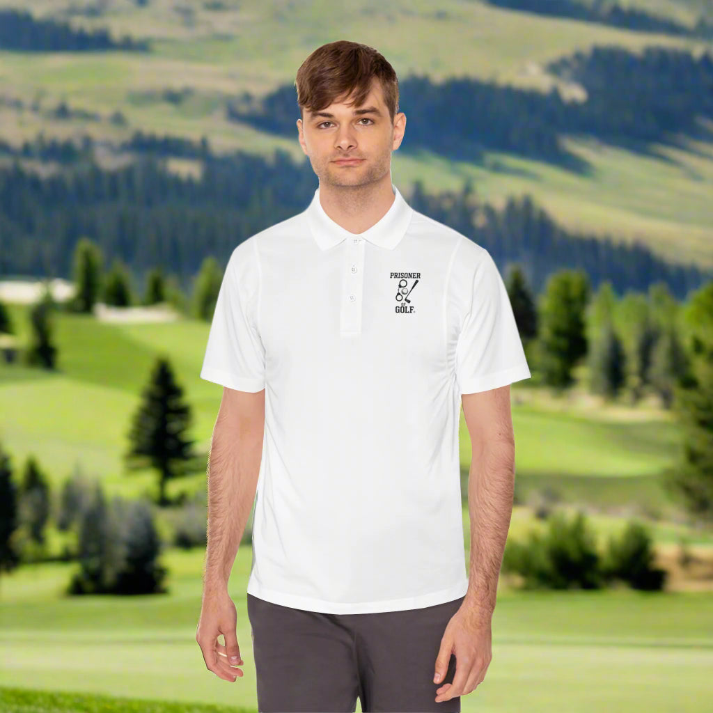 ⛳ 🕊️ Birdie to Freedom – Prisoner of Golf® Performance Polo Shirt (Front & Back Design)