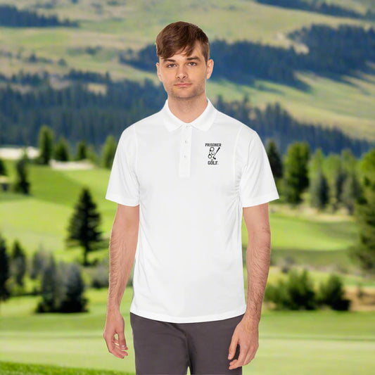 ⛳ 🕊️ Birdie to Freedom – Prisoner of Golf® Performance Polo Shirt (Front & Back Design)