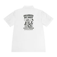 ⛳ 💥 Shanked My Shot – Prisoner of Golf® Performance Polo Shirt (Front & Back Design)