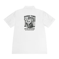 ⛳ Doing Time – Prisoner of Golf® Performance Polo Shirt (Front & Back Design)